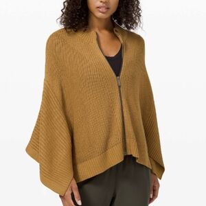 Lululemon Cardigan Sweater Women XS/S Cashmere Softer Still Zip Spice Bronze